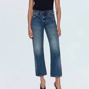 Pistola Lexi mid rise bowed straight leg Jeans, Artisan wash